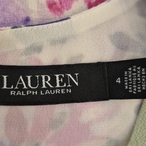 Lauren Ralph Lauren Floral Belted Bubble Crepe Dress - Size 4 - Picture 12 of 14